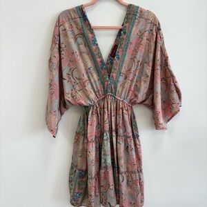 Bohemian Paisley Dress with V-Neck